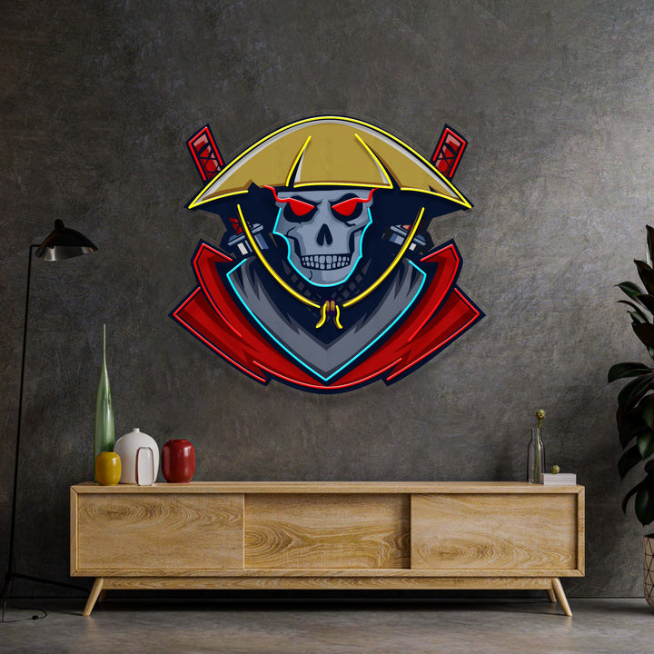 Dark Samurai Skull LED Neon Sign Light Pop Art