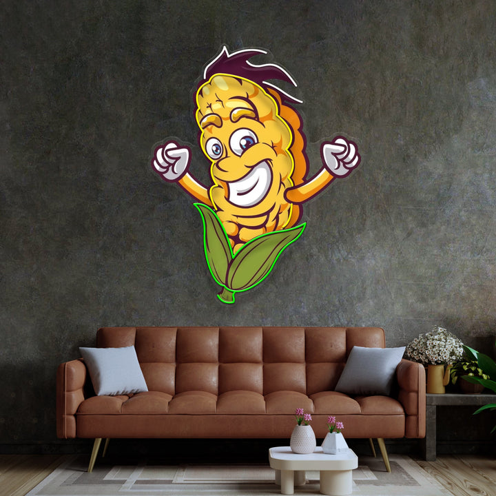 Happy Corn LED Neon Sign Light Pop Art
