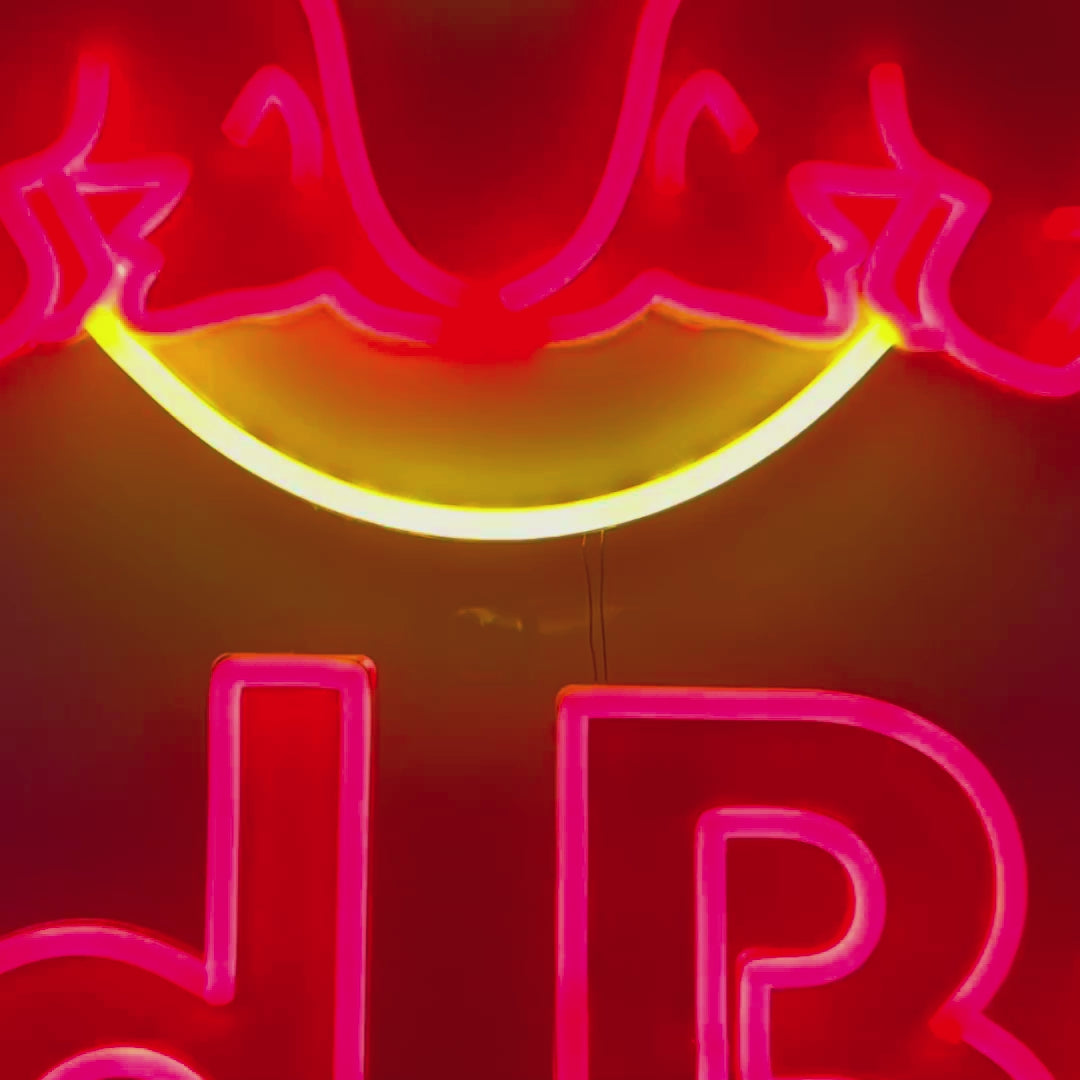 Red Bull LED Neon Sign – Bold Wall Light for Office, Gaming Room, Man Cave, or Bar Decor