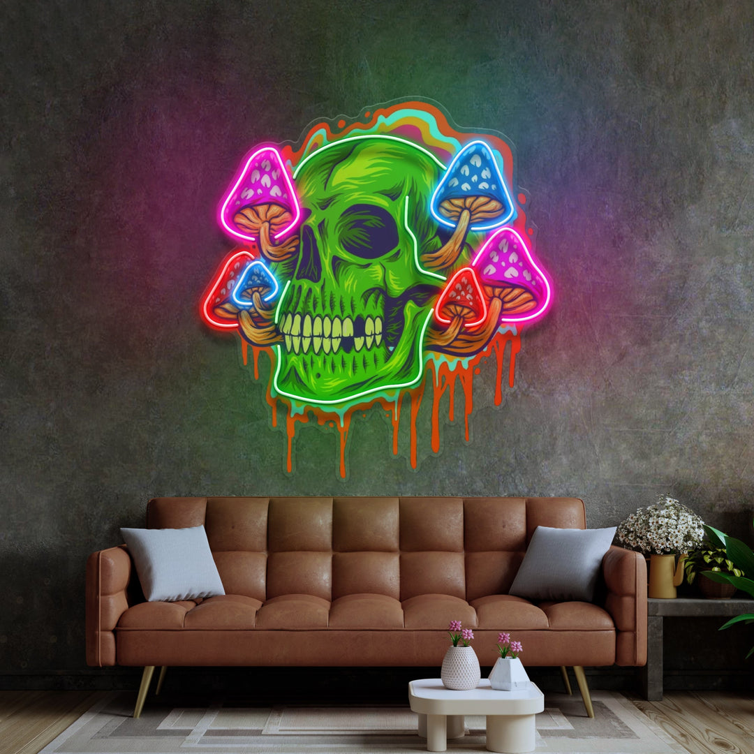 Psychedelic Head Skull LED Neon Sign Light Pop Art
