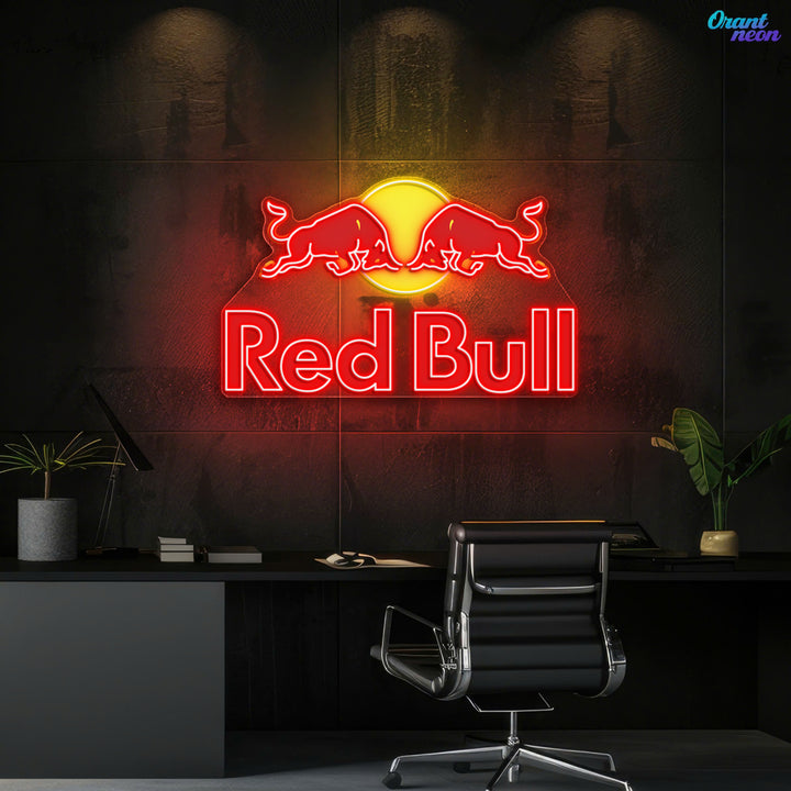 Red Bull LED Neon Sign – Bold Wall Light for Office, Gaming Room, Man Cave, or Bar Decor