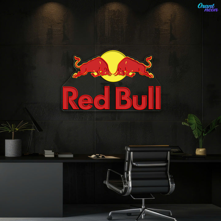 Red Bull LED Neon Sign – Bold Wall Light for Office, Gaming Room, Man Cave, or Bar Decor