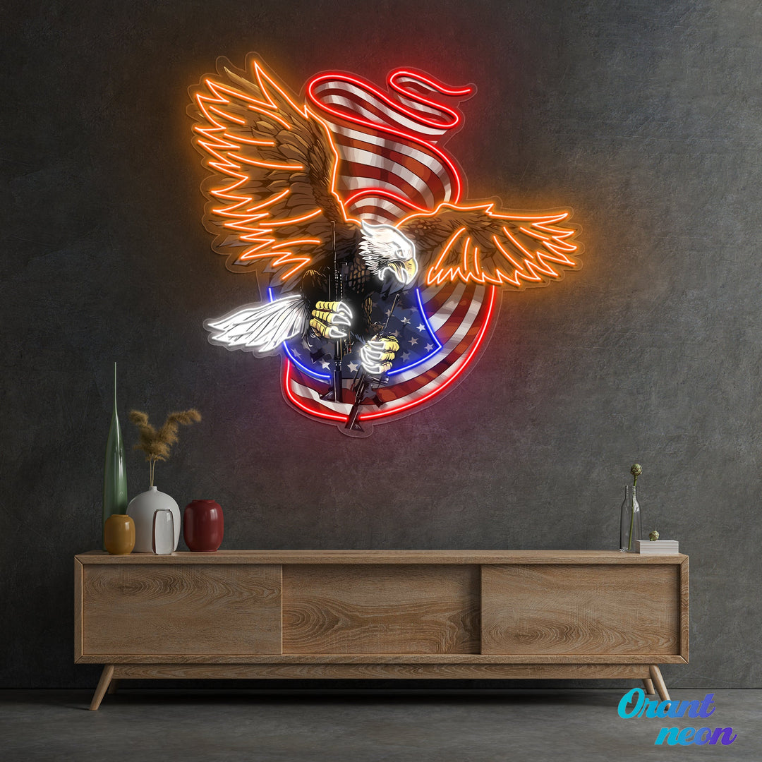 Patriotic Eagle and Guns - US Flag