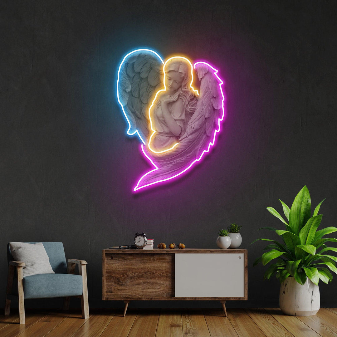 Angel Led Neon - Angel Wings Neon Sign - Heavenly Glow