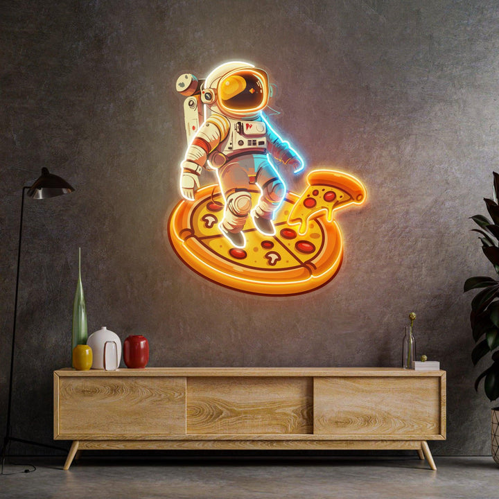 Astronaut Pizza Led Neon Acrylic Artwork