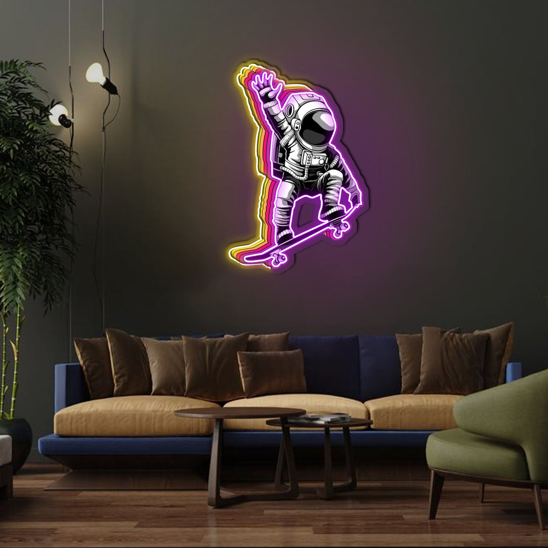 Astronaut Skateboard Colorful