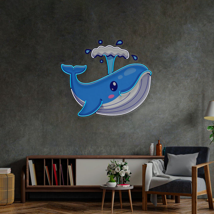 Baby Whale Spout LED Neon Sign Light Pop Art