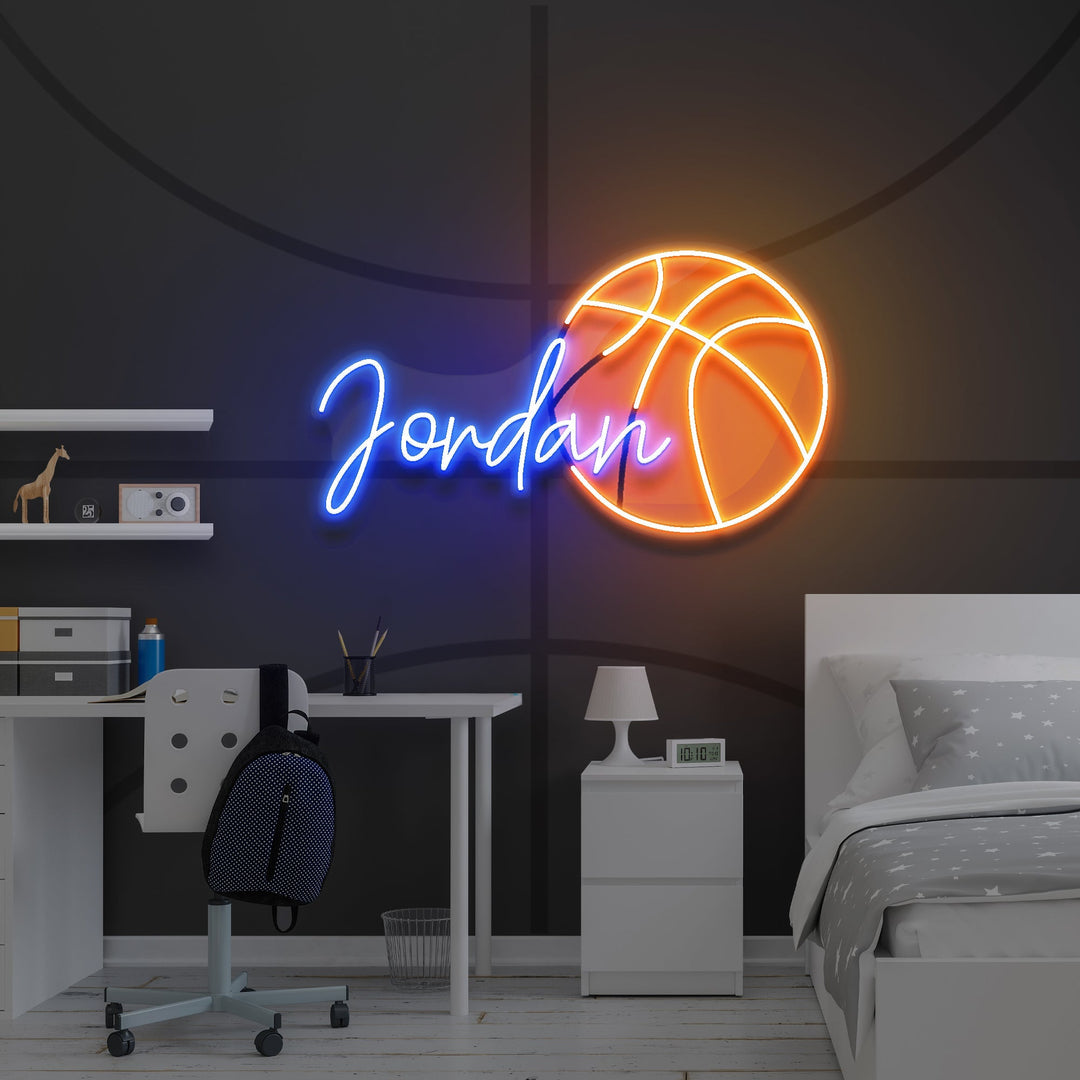 Custom Name Basketball Gift For Kids Artwork Led Neon Sign Light