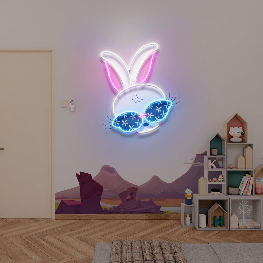 Custom Name Beautiful Rabbit Girl Gift For Kids Led Neon Sign Light