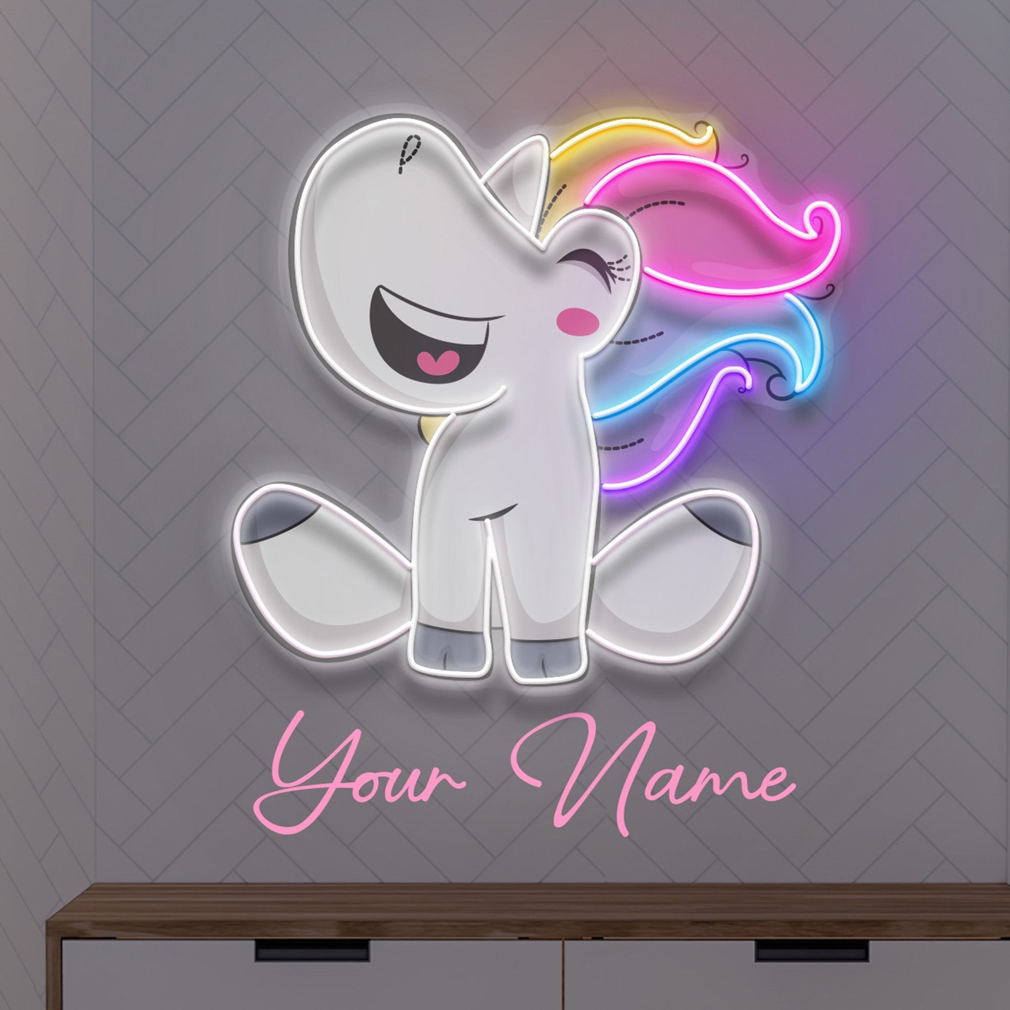 CustomNameCuteUnicornGirlArtwo