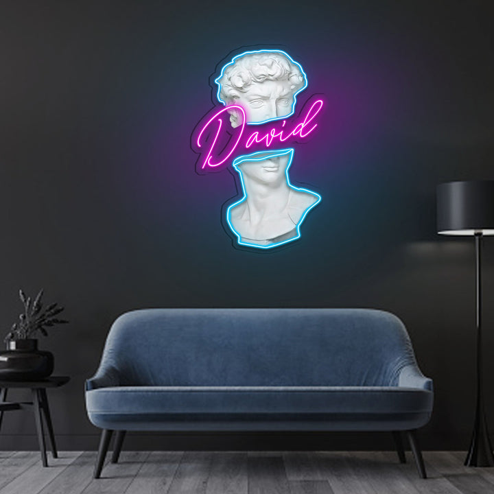 David Statue Neon Sign x Acrylic Artwork