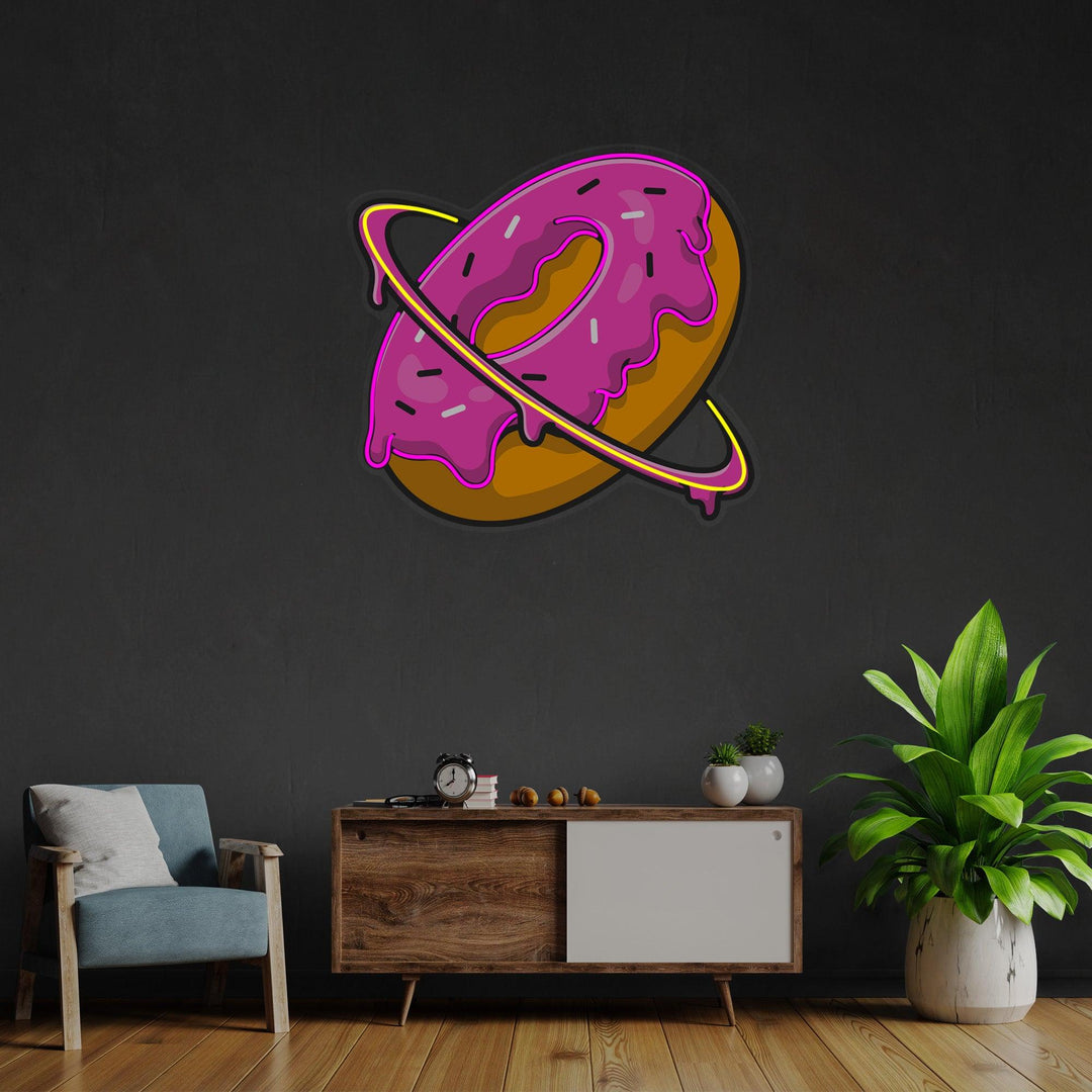 Doughnut Planet Led Neon Acrylic Artwork