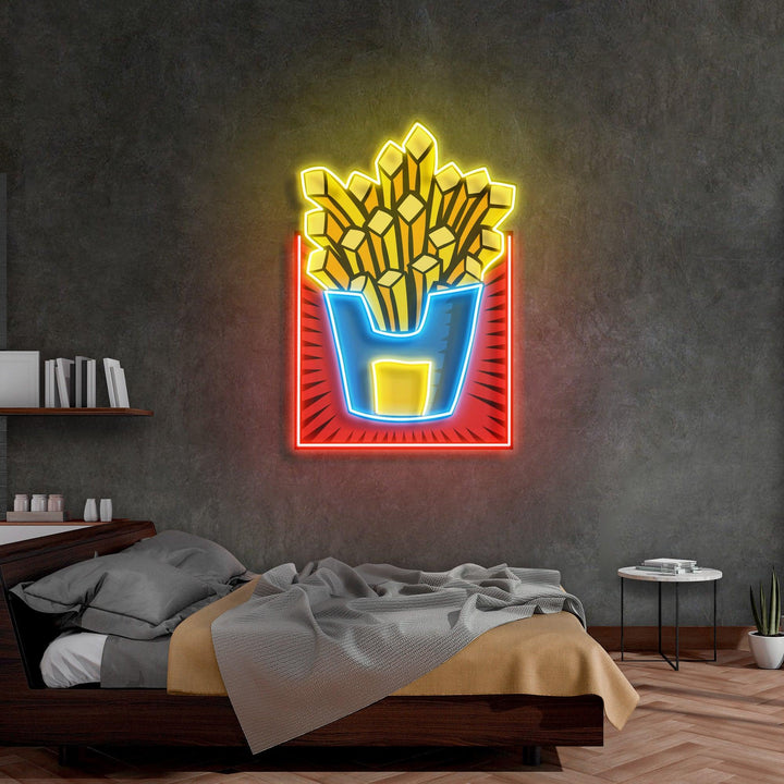 French Fries Led Neon Acrylic Artwork