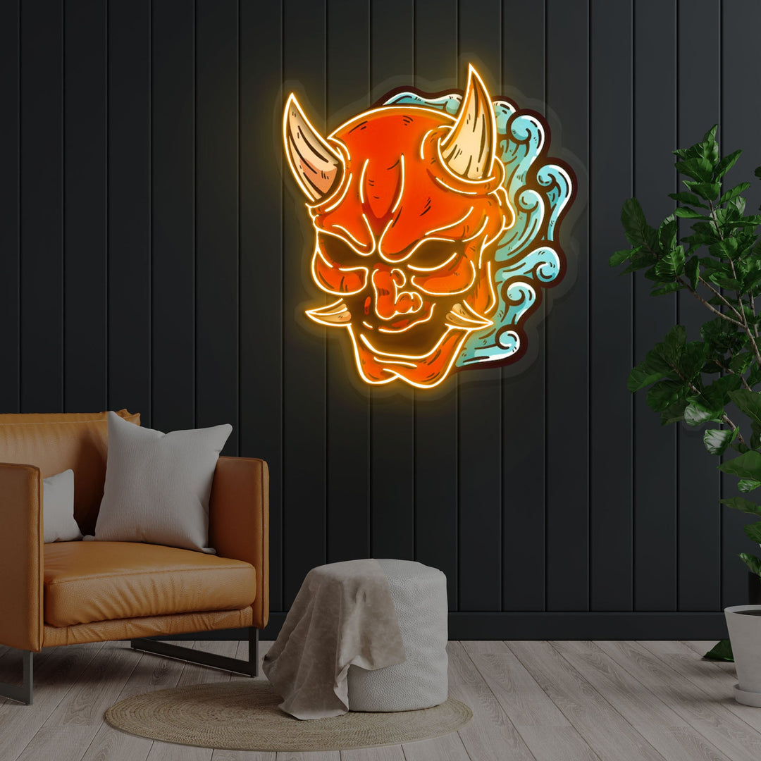 "Hannya Mask" Neon x Acrylic Artwork