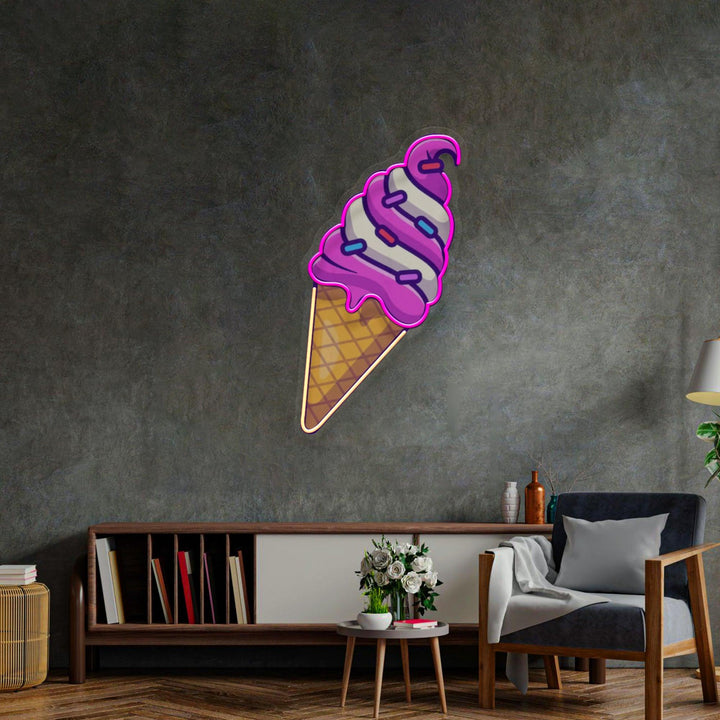 Ice Cream Cone Led Neon Acrylic Artwork