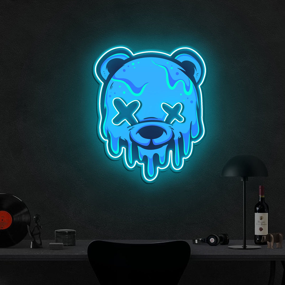 Ice Head Bear Neon x Acrylic Artwork