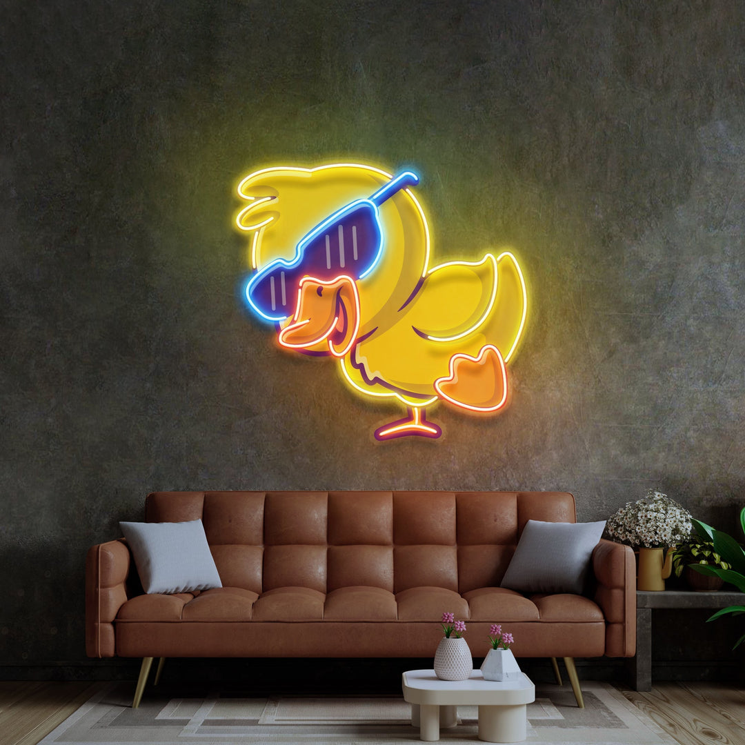 Jolly Duck Jumping LED Neon Sign Light Pop Art