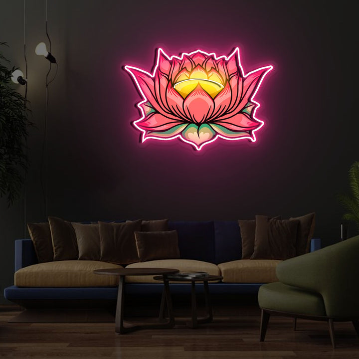 "Lotus Flower" Neon x Acrylic Artwork