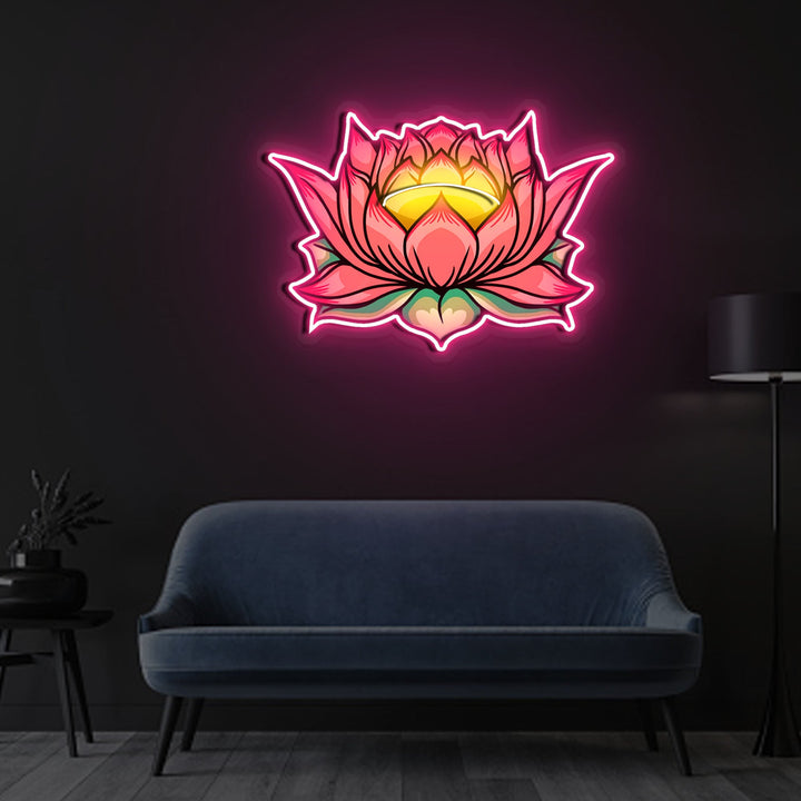 "Lotus Flower" Neon x Acrylic Artwork