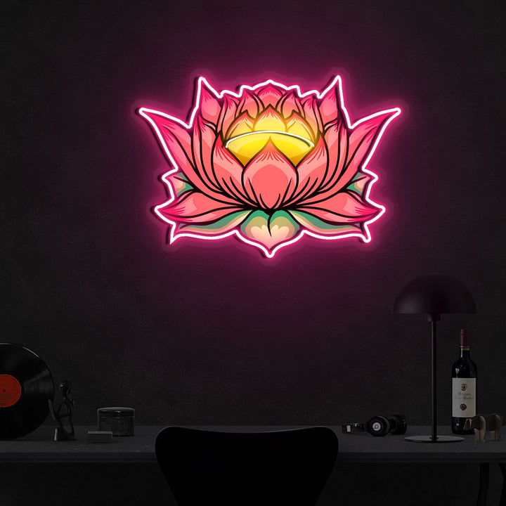 "Lotus Flower" Neon x Acrylic Artwork