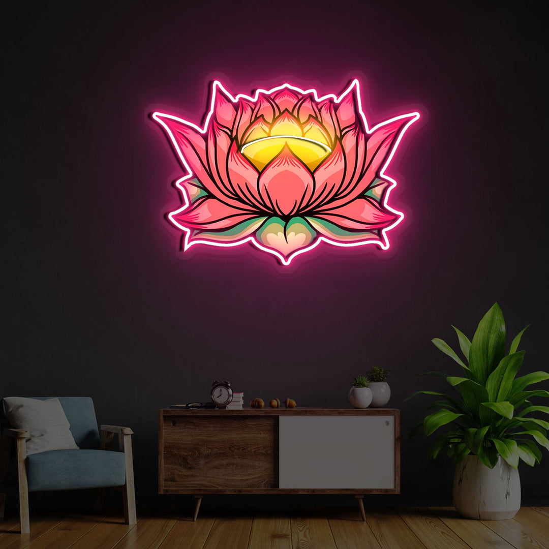 "Lotus Flower" Neon x Acrylic Artwork