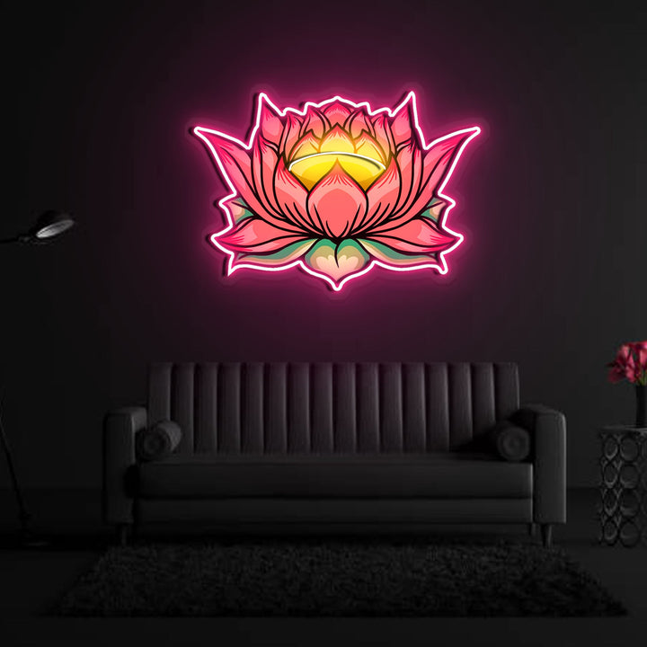 "Lotus Flower" Neon x Acrylic Artwork