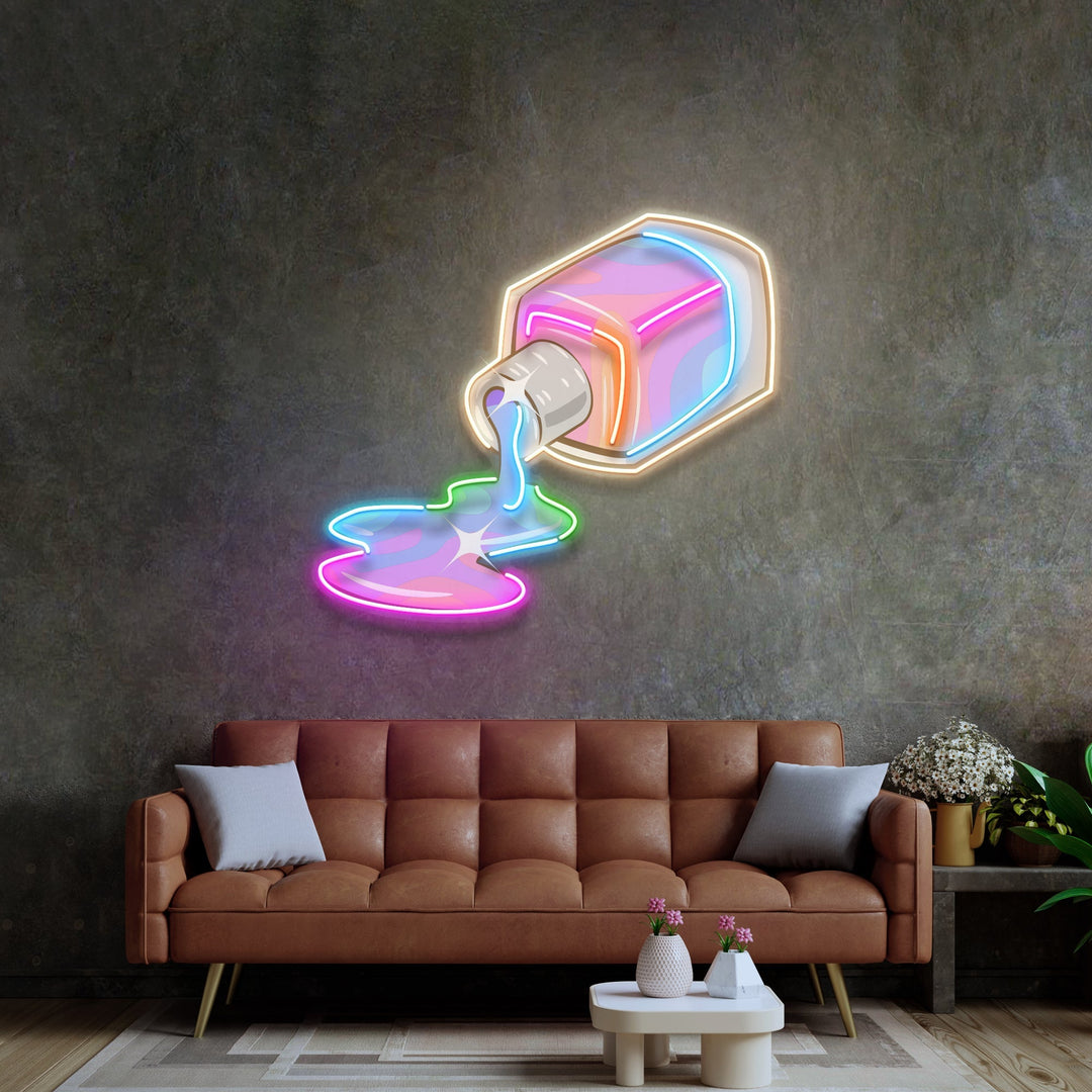 Nail Polish Spilling LED Neon Sign Light Pop Art