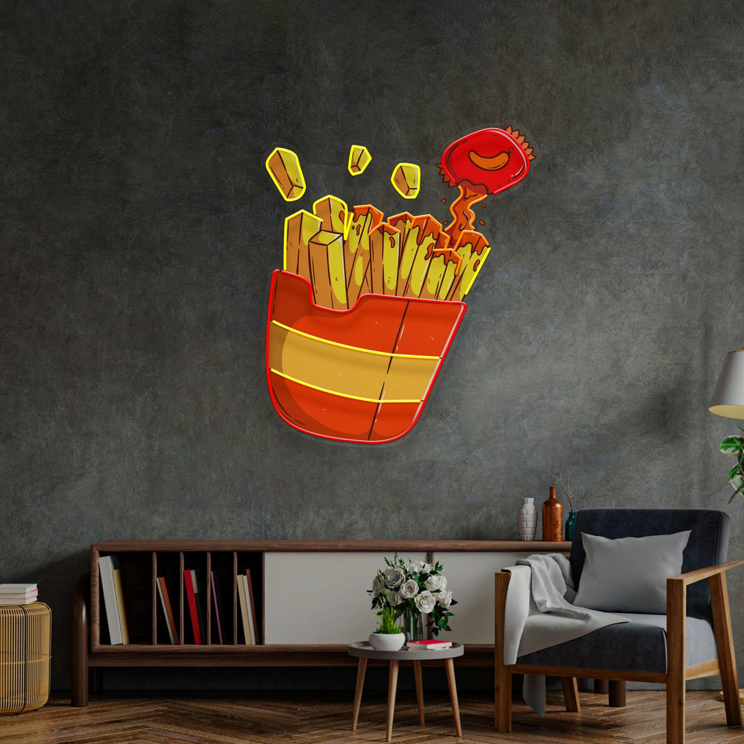 Potato Chips Glowing  LED Neon Sign Light Pop Art