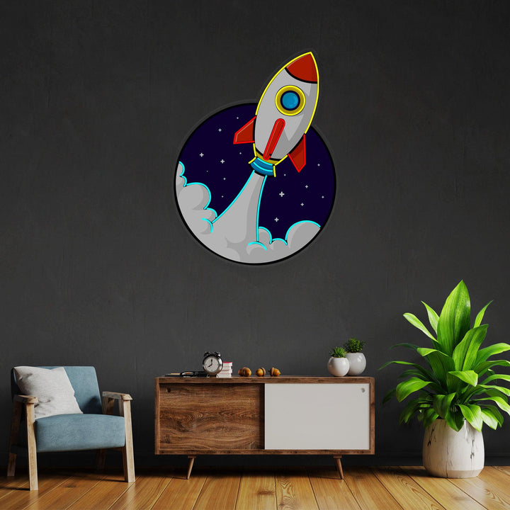 Rocket Led Neon Acrylic Artwork