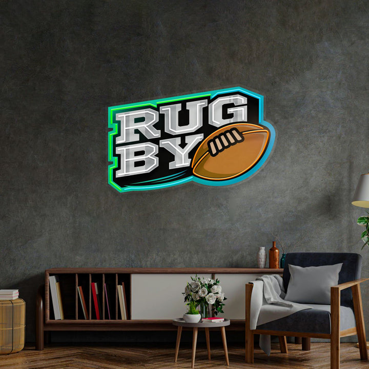 Rugby Ball LED Neon Sign Light Pop Art