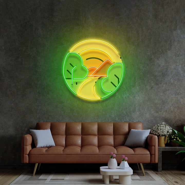 Sun Dawn on Mountains LED Neon Sign Light Pop Art