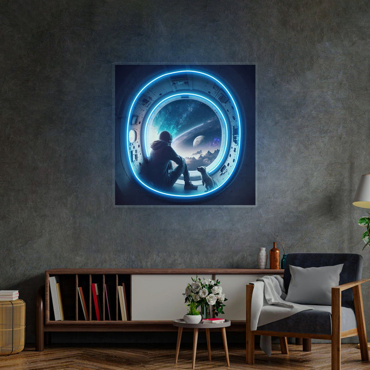 Astronaut In The Spacecraft LED Neon Sign Light Pop Art