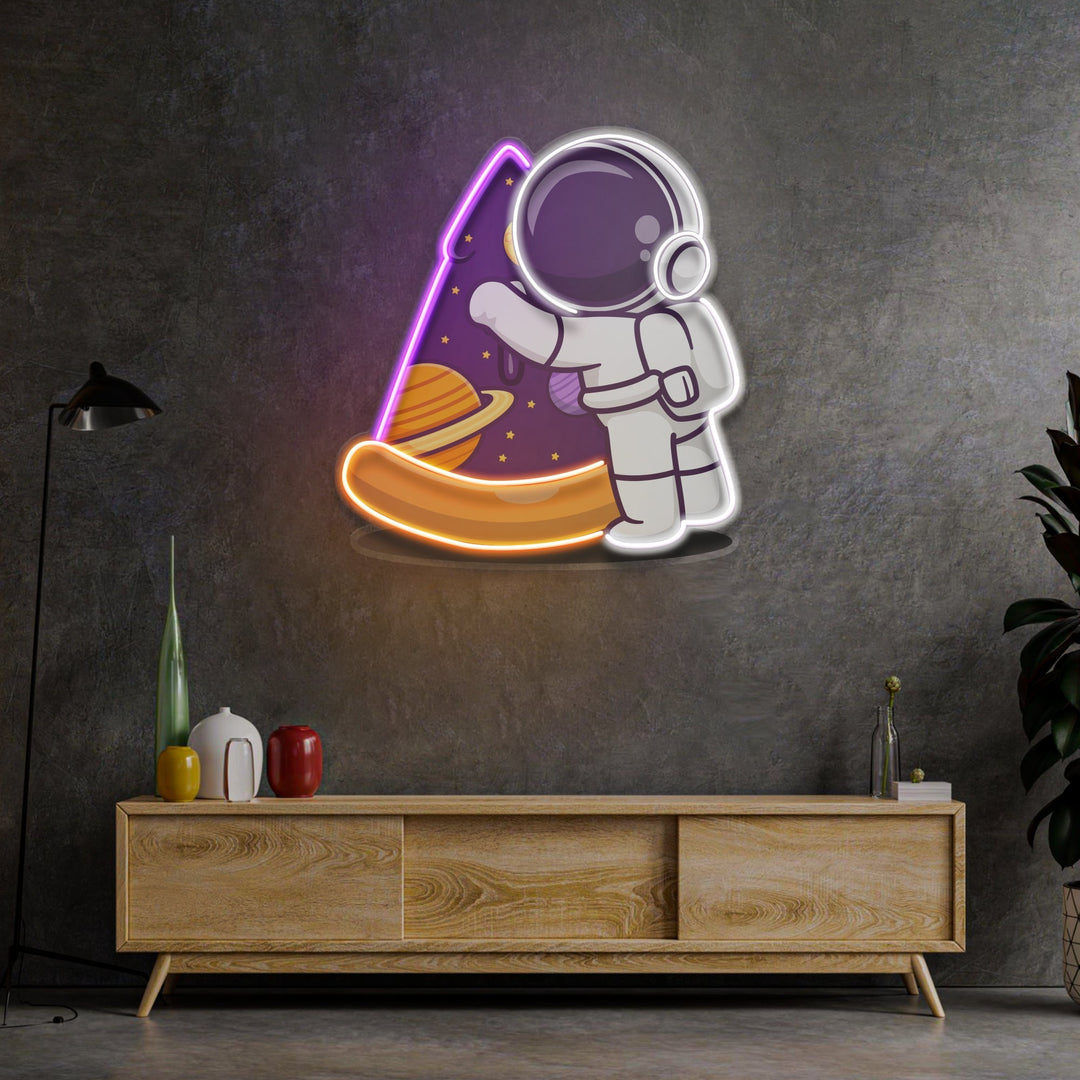 Astronaut Pizza LED Neon Sign Light Pop Art