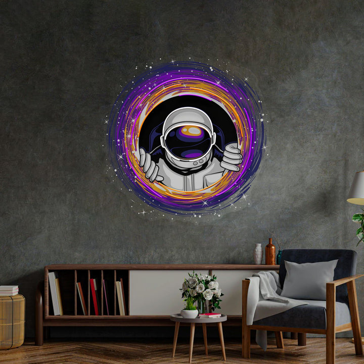 Astronauts Black Holes LED Neon Sign Light Pop Art