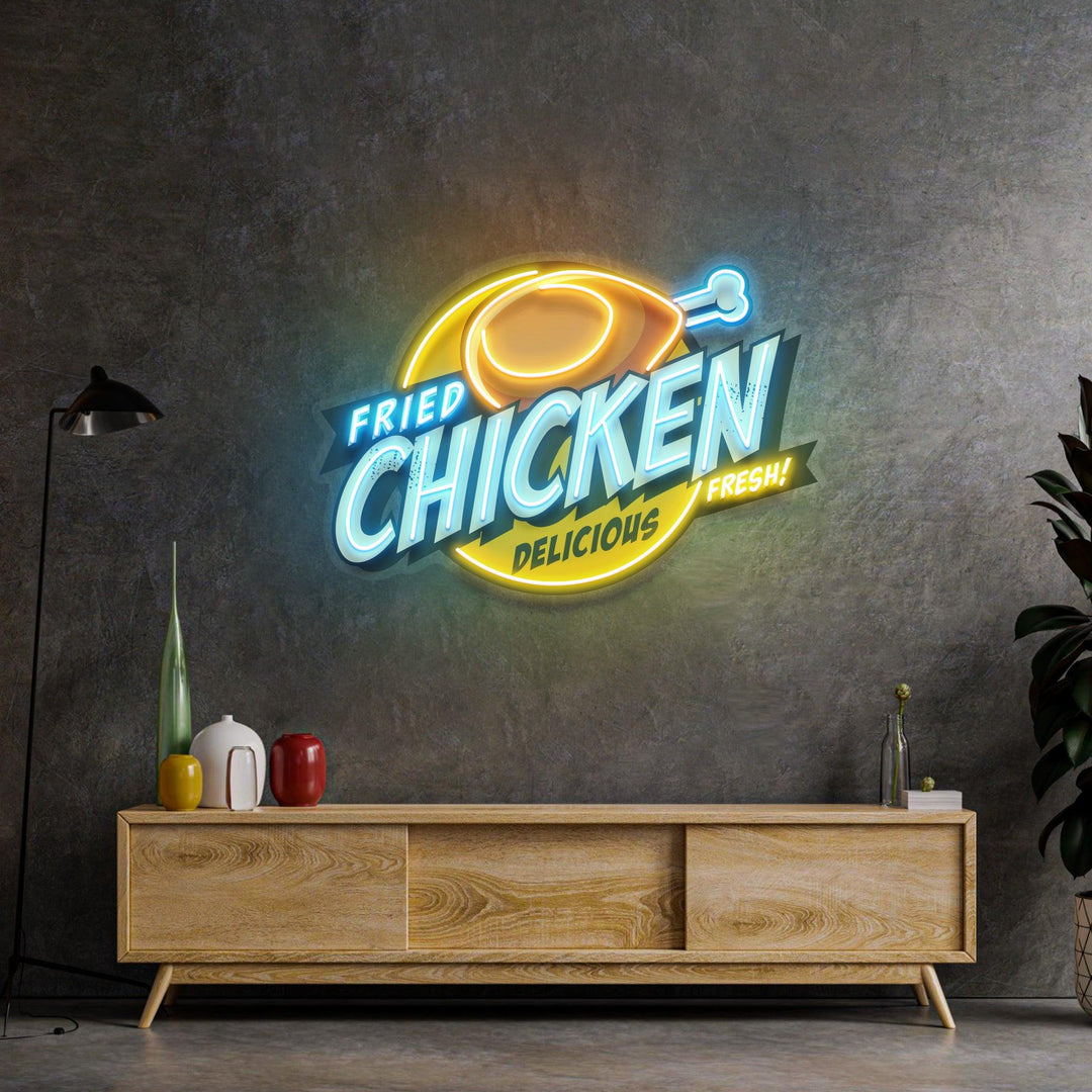 Fried Chicken Led Neon Acrylic Artwork