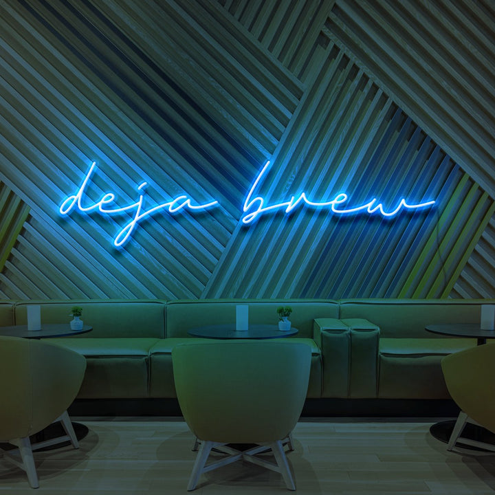 "Deja Brew" Neon Sign for CafÃ©s