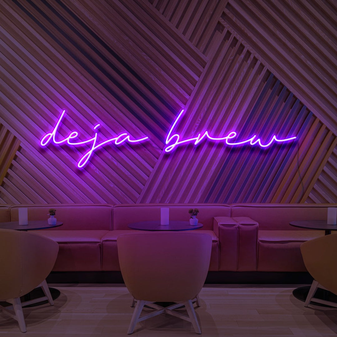 "Deja Brew" Neon Sign for CafÃ©s