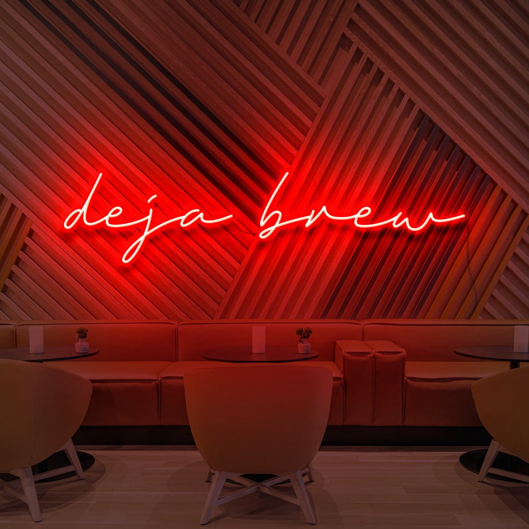 "Deja Brew" Neon Sign for CafÃ©s