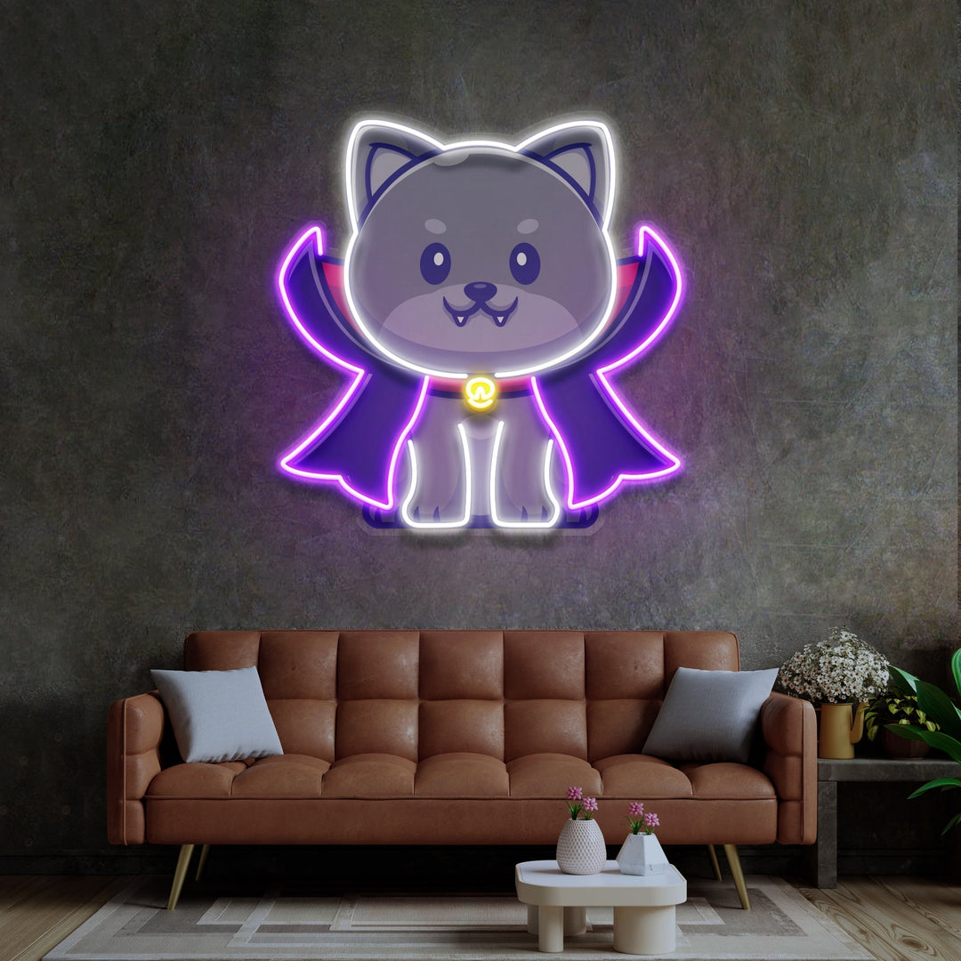 Dracula Dog LED Neon Sign Light Pop Art