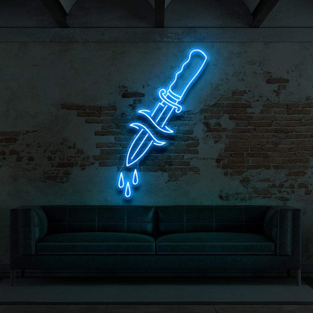 "Dripping Dagger" Neon Sign for Tattoo Parlours