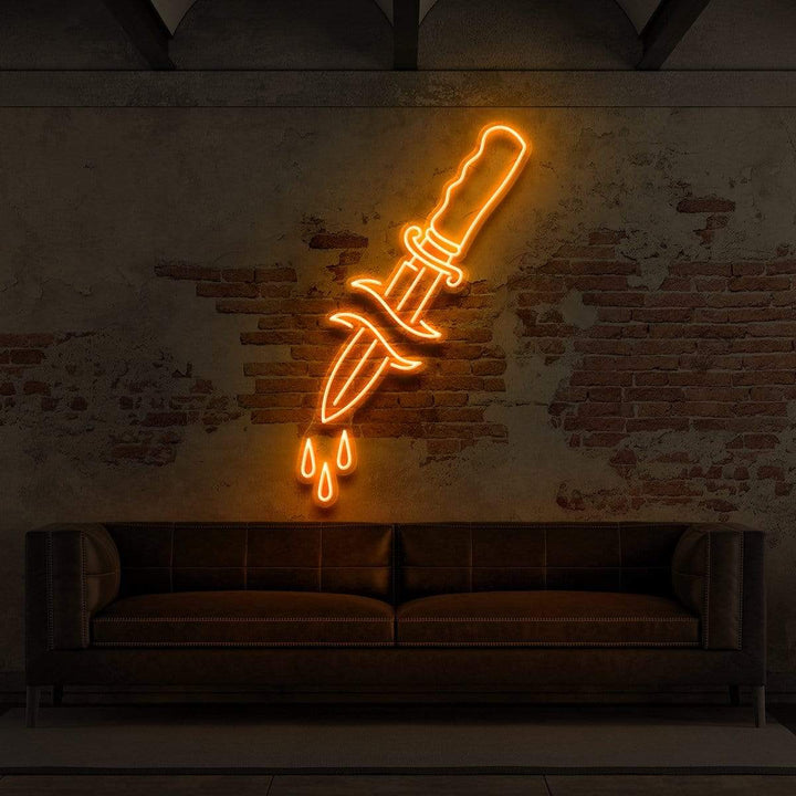 "Dripping Dagger" Neon Sign for Tattoo Parlours