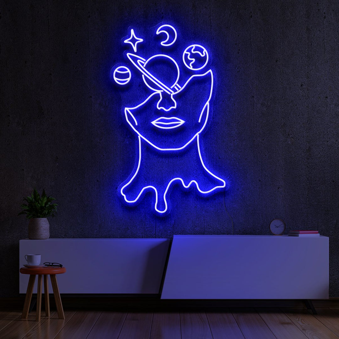 "Galaxy Brain" Neon Sign