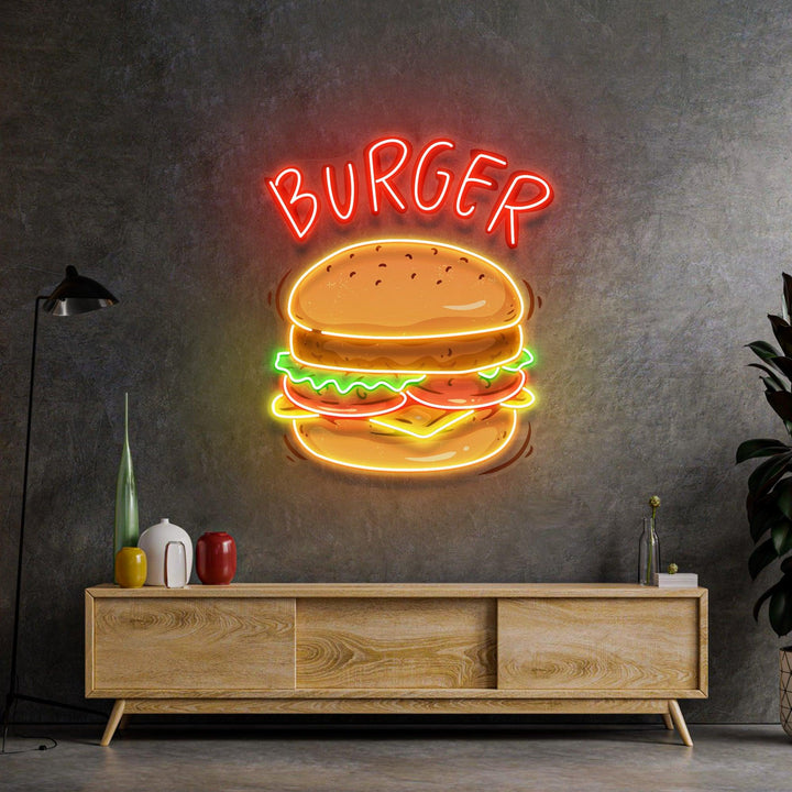 Hamburger Led Neon Acrylic Artwork