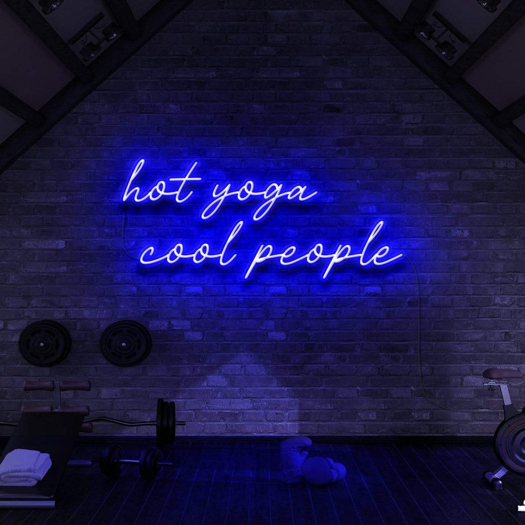 "Hot Yoga Cool People" Neon Sign for Gyms & Fitness Studios