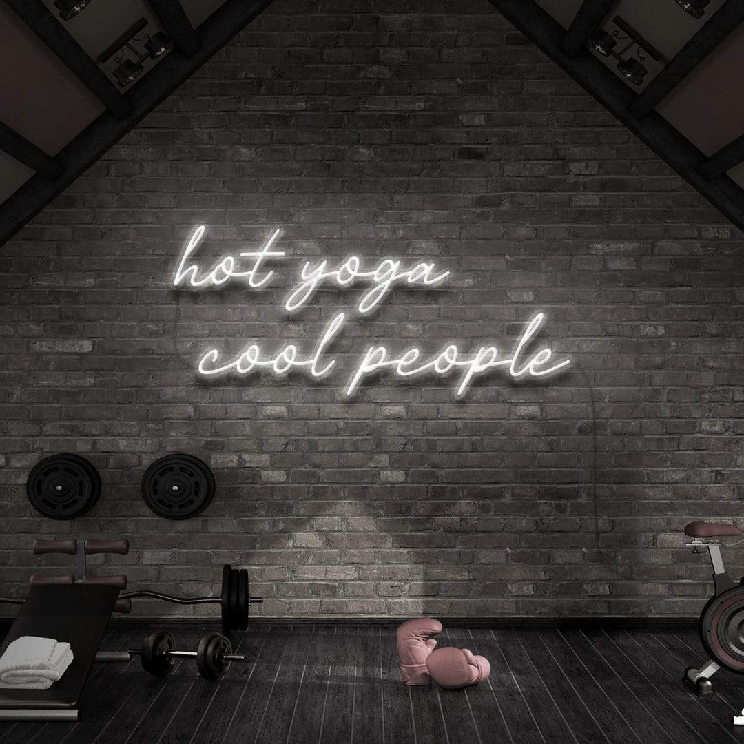 "Hot Yoga Cool People" Neon Sign for Gyms & Fitness Studios