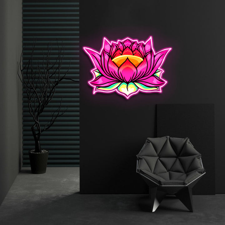 "Lotus Flower" Neon x Acrylic Artwork