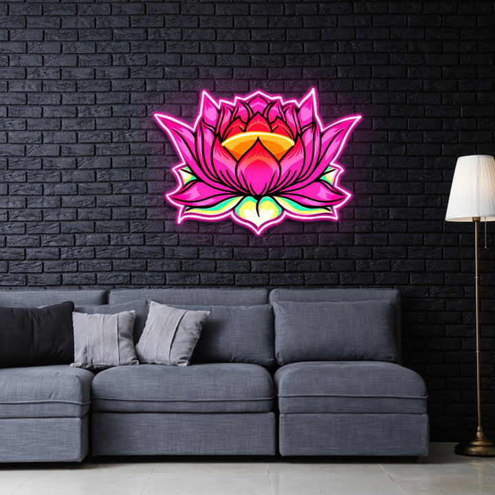 "Lotus Flower" Neon x Acrylic Artwork