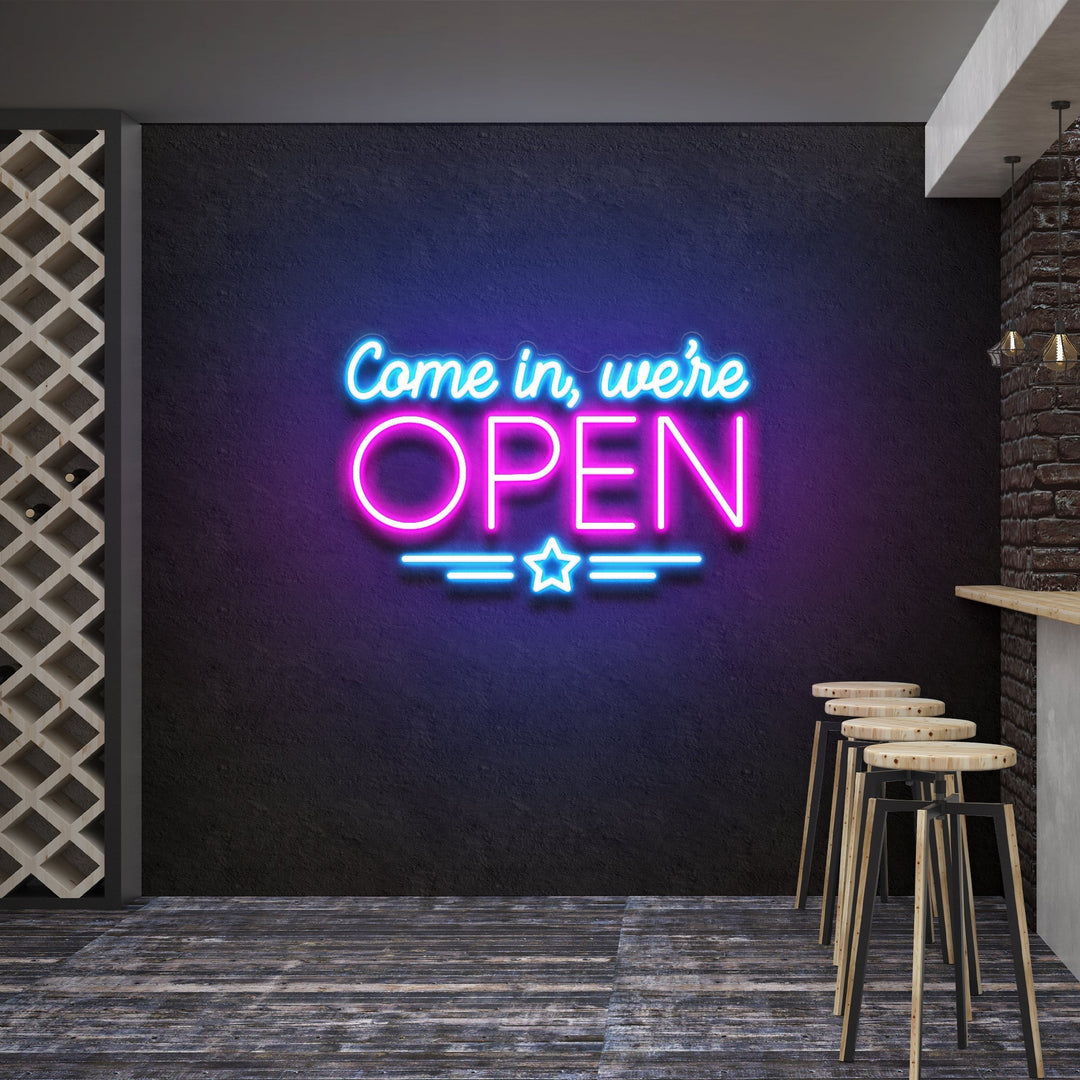 Come In, We're Open Led Neon Sign Light