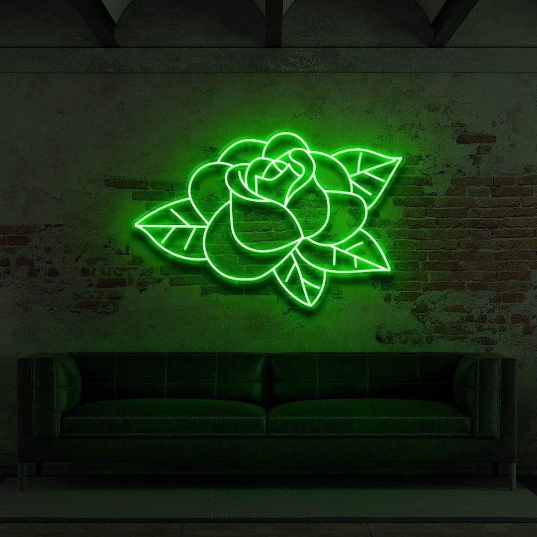 "Old School Rose" Neon Sign for Tattoo Parlours