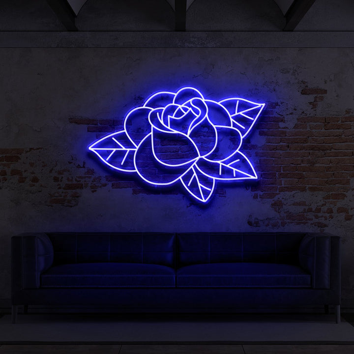 "Old School Rose" Neon Sign for Tattoo Parlours